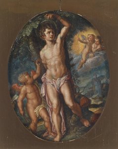 Angeli assistono San Sebastiano martirizzato da Circle of Hans Rottenhammer